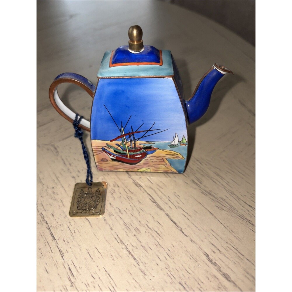 Vintage Charlotte Di Vitta Mini Hand Painted Teapot Individually Numbered